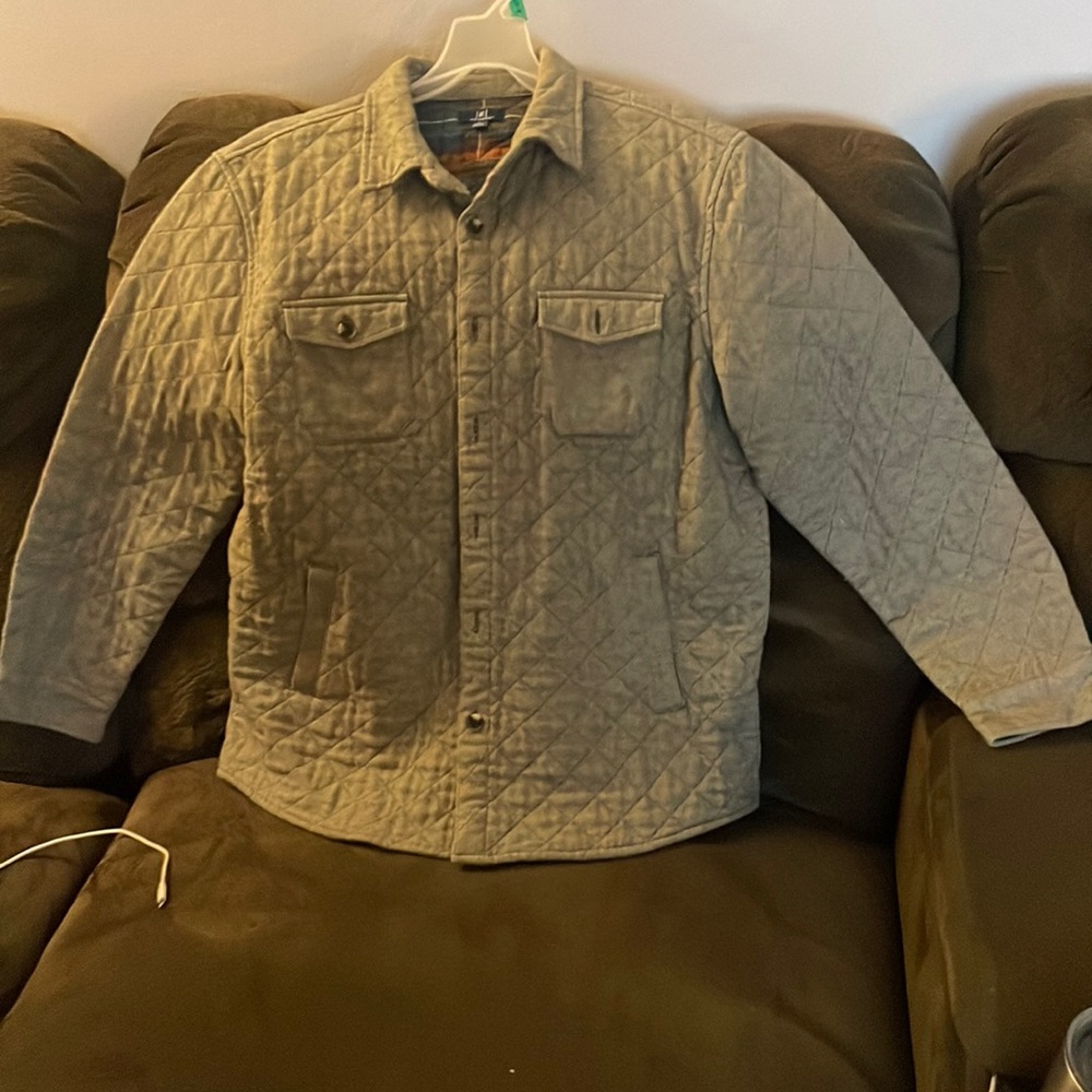 Money green L plaid George coat